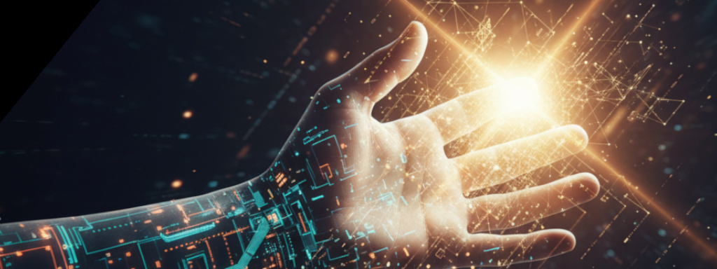 Hands extending towards a light, symbolizing community support (by Gem)