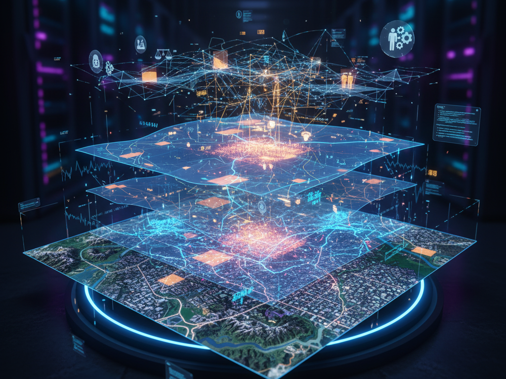 Geographic map with data layers